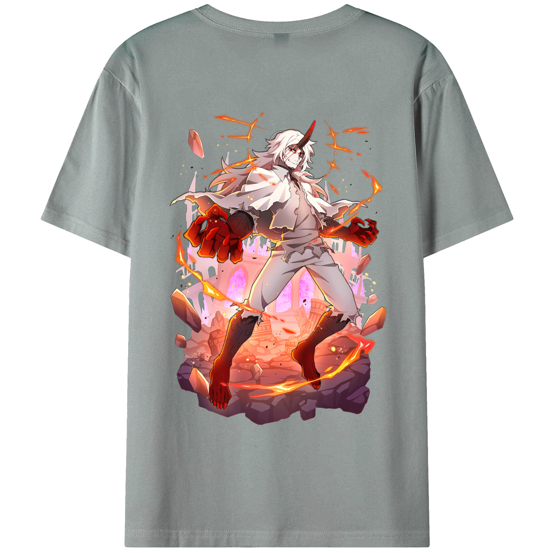 （画像用） 文豪ストレイドッグス Bungo Stray Dogs 綿100％ メンズ半袖Tシャツ（バックプリント） 通気性